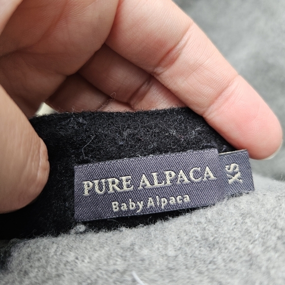 Pure Alpaca gray and black reversible hooded coat XS - Picture 7 of 7